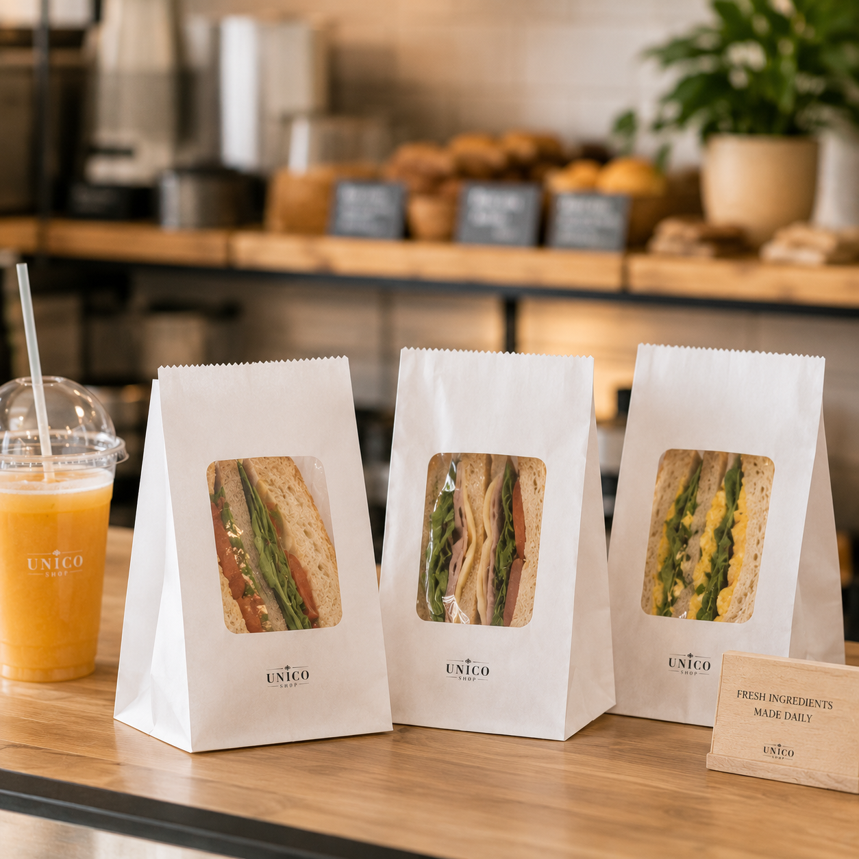 White Sandwich Paper Bag (# 08)