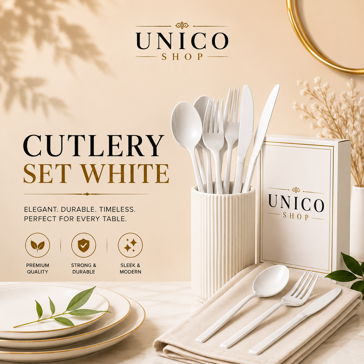 Premium White Cutlery Set