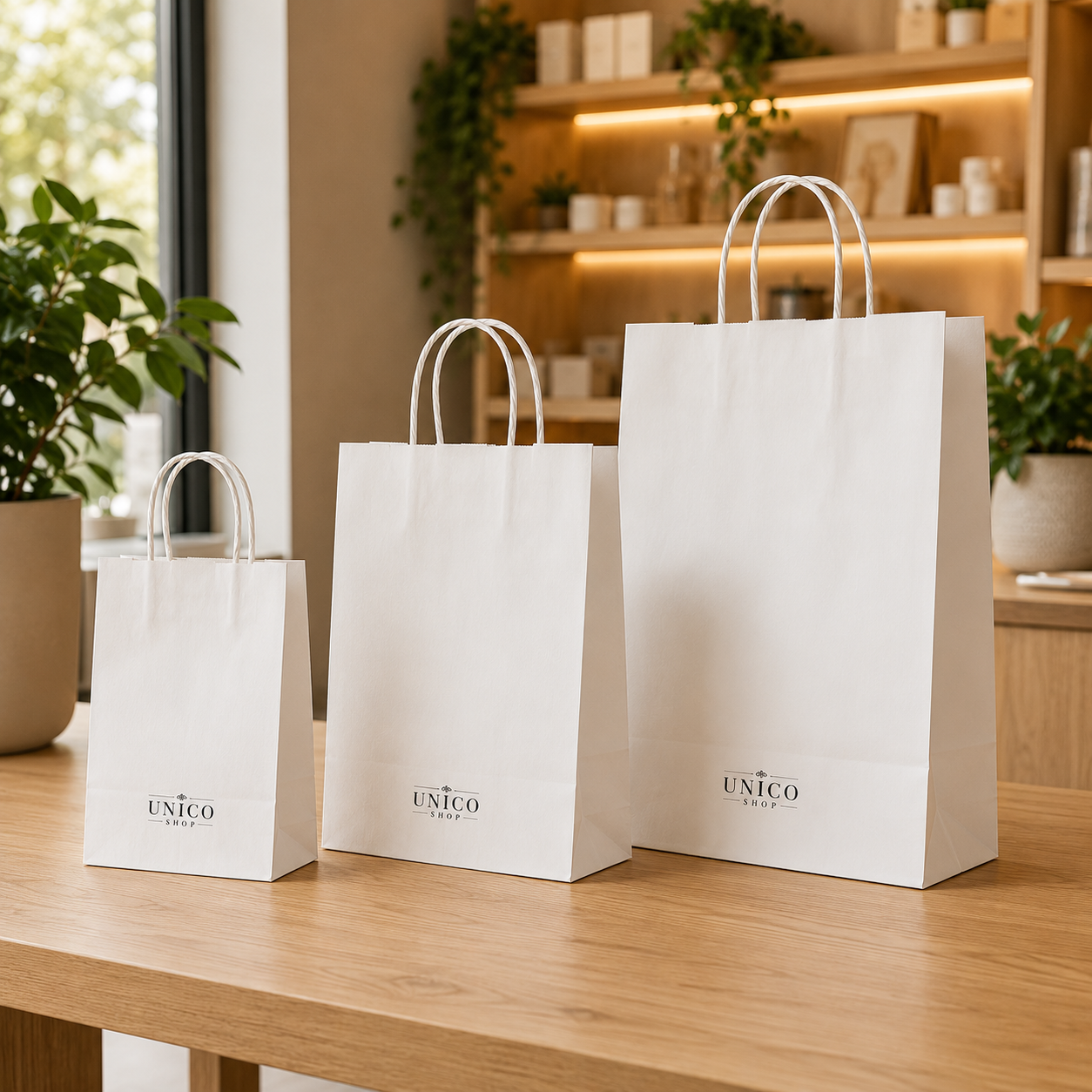 White Kraft Shopping Bag (# 04)