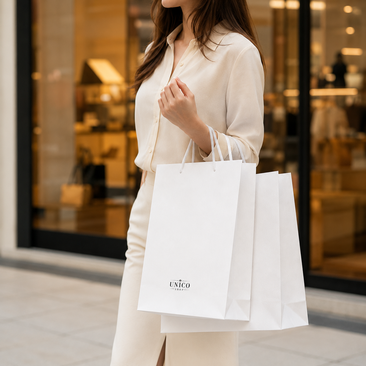 White Kraft Shopping Bag (# 04)