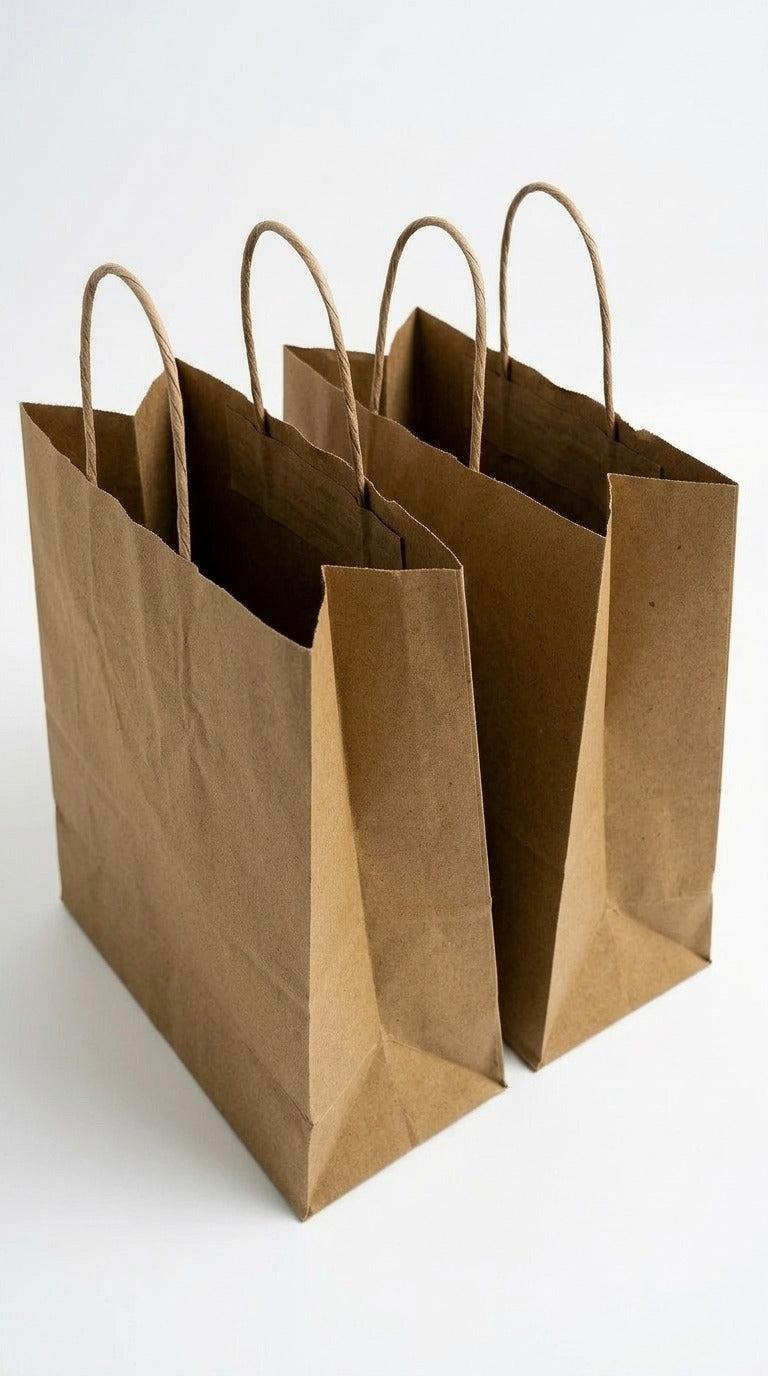Eco-Friendly Kraft Paper Shopping Bags with Handles | Reusable Brown Gift & Retail Carry Bags