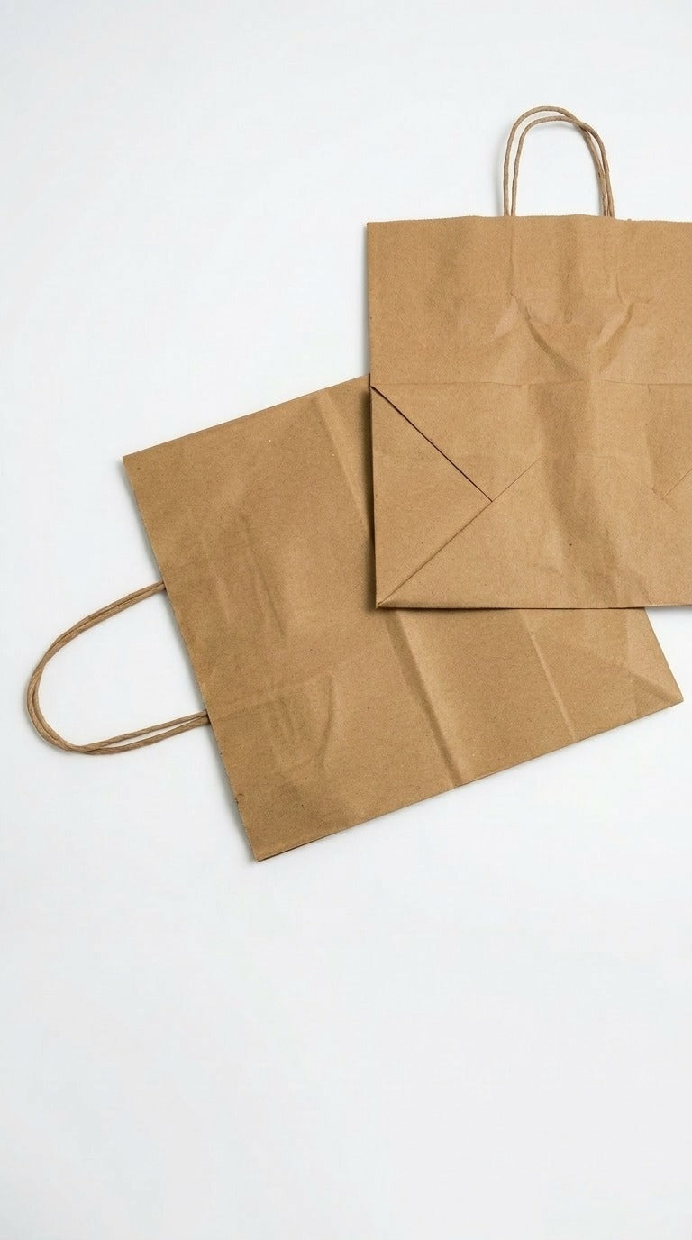 Eco-Friendly Kraft Paper Shopping Bags with Handles | Reusable Brown Gift & Retail Carry Bags